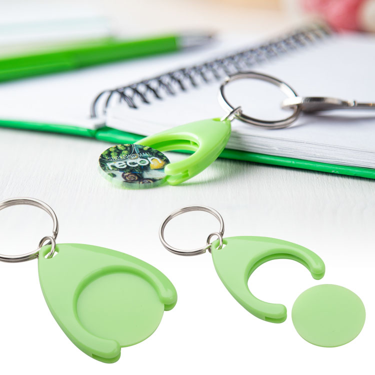 Breloc din plastic cu moneda detasabila - AP800375